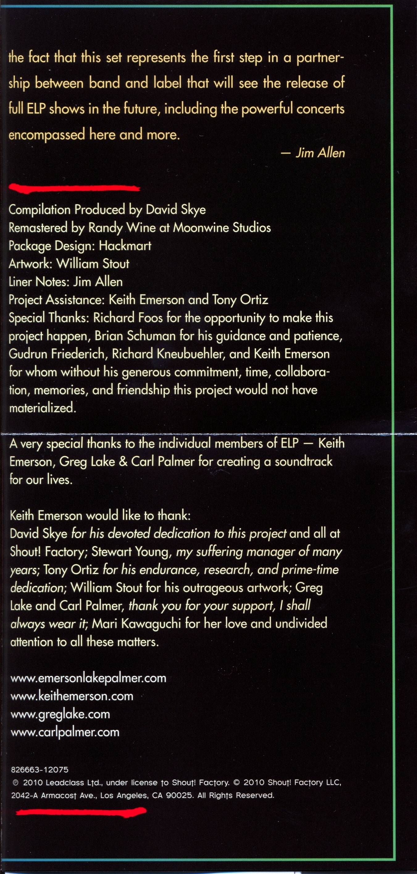 Emerson, Lake and Palmer A Time and A Place : Booklet 2